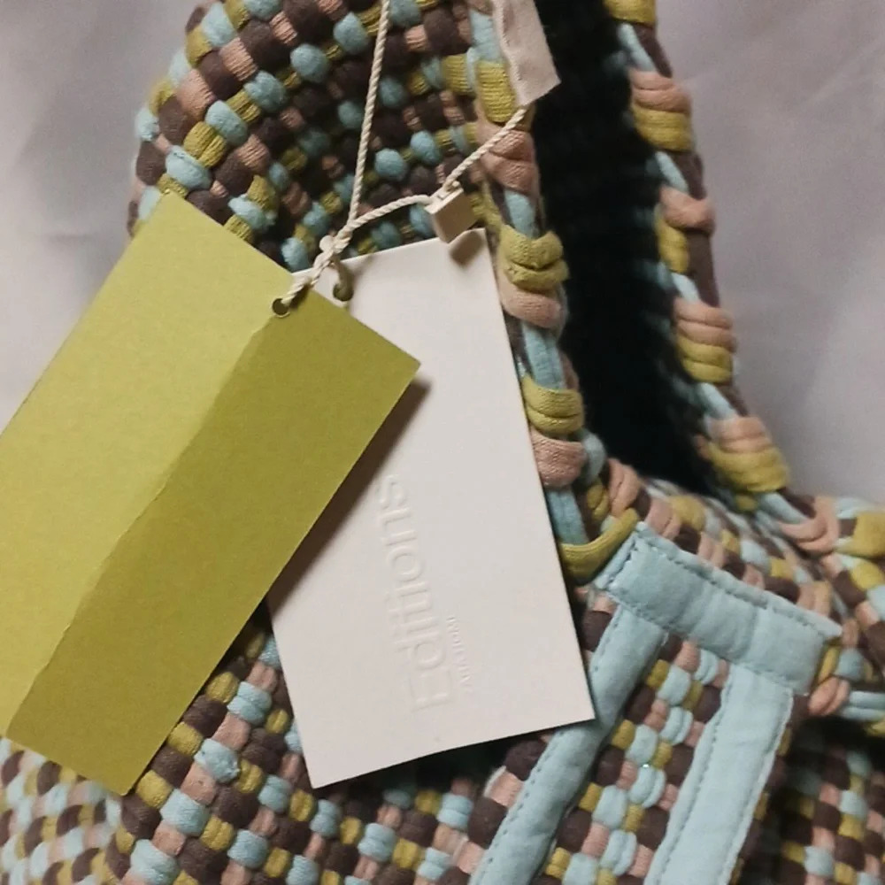 Zara Checkered Shoulder Bag - Blue and Tan - Picture 5 of 7